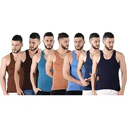 dollar Lehar Combed Cotton Men's Pack of 7 Multicolour Vest-picture-41