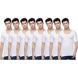 dollar Lehar Combed Cotton Men's Pack of 8 White Vest-picture-50