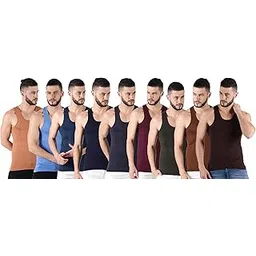 dollar Lehar Combed Cotton Men's Pack of 9 Multicolour Vest-picture-52