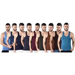 dollar Lehar Combed Cotton Men's Pack of 9 Multicolour Vest-picture-35