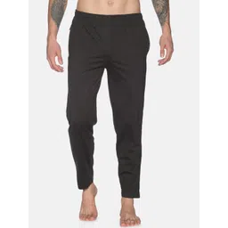Dollar Men Charcoal Grey Solid Cotton Track Pants-picture-43