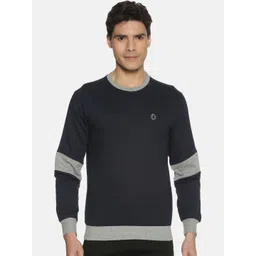 Dollar Men Navy Blue Solid Cotton Sweatshirt-picture-29