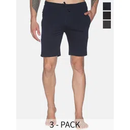 Dollar Men Pack Of 3 Mid-Rise Cotton Lounge Shorts-picture-29
