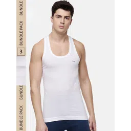 Dollar Men Pack Of 3 White Solid Lehar Innerwear Vests MLHVE-01-PO3-picture-31