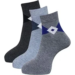 dollar Men Woollen socks Pack of 3 Assorted Terry Ankle Length Socks-picture-14