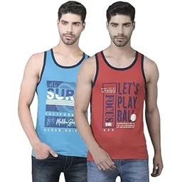 dollar Mens Assorted Cotton Printed Vest Tank top Assorted (Any Colours) (Pack of 2)-picture-23