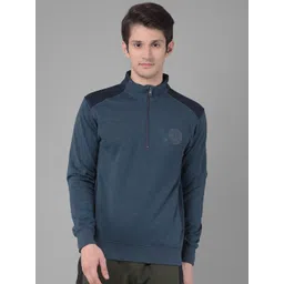 Dollar Mock Collar Half Zipper Pullover Cotton Sweatshirt-picture-30