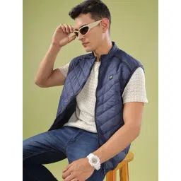 Dollar Navy Blue Nylon Regular Fit Casual Jacket-picture-36