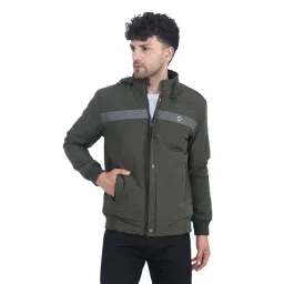 Dollar Olive Regular Fit High Neck Jacket-picture-16