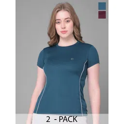 Dollar Pack Of 2 Microfiber Anti Odour Round Neck Short Sleeves Sports T-Shirts image 1