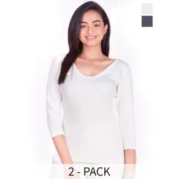 Dollar Pack Of 2 Ribbed Cotton Thermal Top-image-15