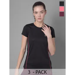 Dollar Pack Of 3 Anti Odour Round Neck Short Sleeves Microfiber Sports T-Shirt-image-14