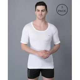 dollar Pack of 3 Men Solid Combed Cotton Shrinkless Vest-picture-16