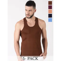 Dollar Pack Of 5 Cotton Sleeveless Innerwear Vests MLHVE-01-PO5-ASST2-image-5