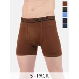Dollar Pack Of 5 Mid-Rise Assorted Pure Cotton Trunks MLHTR-04-PO5-ASST-image-1