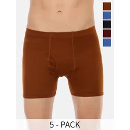 Dollar Pack Of 5 Mid-Rise Assorted Pure Cotton Trunks MLHTR-05-PO5-ASST5-image-0