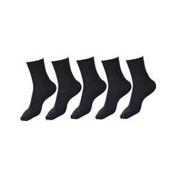 DOLLAR Pack Of 5 Solid School Socks - Black-picture-30