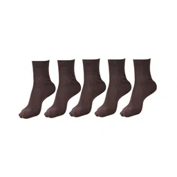 DOLLAR Pack Of 5 Solid School Socks - Brown-picture-28