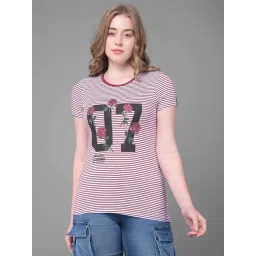 Dollar Pink Cotton Striped Sports T-Shirt-picture-11