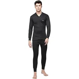 dollar Wintercare Men's Thermal V Neck Vest Set (MWMF-02-MWMT-02-S/24-BLUK_L_8909141048778) Black-picture-28