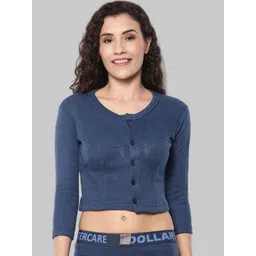 Dollar Women Blue Slim-Fit Cropped Thermal Top-picture-41