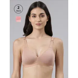 Dollar Missy Beige & Pink Cotton Seamless Bra - Pack Of 2-picture-29