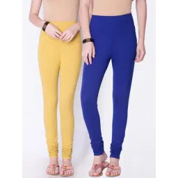 Dollar Missy Blue & Yellow Cotton Leggings - Pack of 2-picture-48