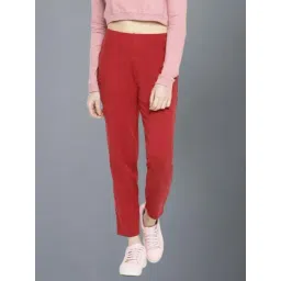 Dollar Missy Cherry Red Cotton Pants-picture-23
