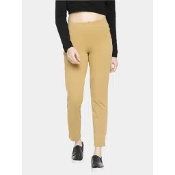 Dollar Missy Khaki Slim Fit Elasticated Trousers-picture-44