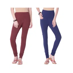 Dollar Missy Maroon & Navy Cotton Leggings (Pack of 2)-picture-21