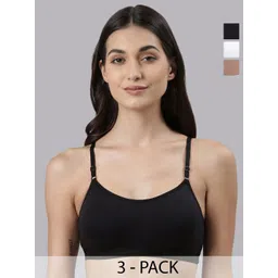 Dollar Missy Pack of 3  Cotton Wire-Free Beginers Bra-image-34