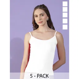 Dollar Missy Pack of 5 Combed Cotton Camisoles-picture-15