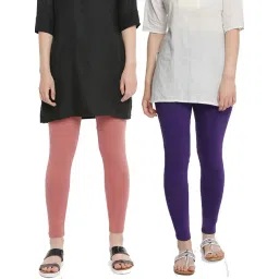 Dollar Missy Peach & Violet Cotton Leggings - Pack of 2-picture-32