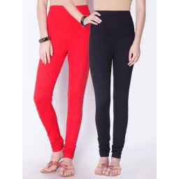 Dollar Missy Red & Black Cotton Leggings - Pack of 2-picture-26