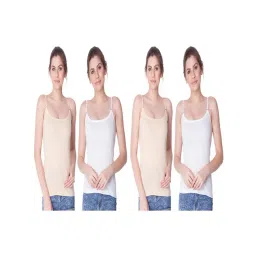 Dollar Missy White & Beige Cotton Camisole (Pack of 4)-picture-16