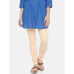 Dollar Missy Women Cream-Coloured Solid Churidar Length Leggings-picture-43
