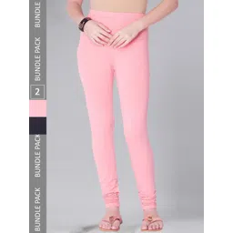 Dollar Missy Women Pack Of 2 Mid Rise Slim-Fit Churidar Length Leggings-picture-29