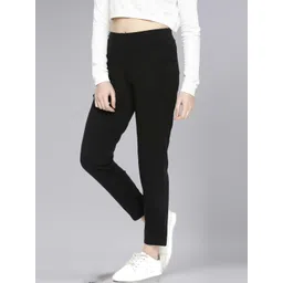 dollar missy Women Regular Fit Black Cotton Blend Trousers-picture-12