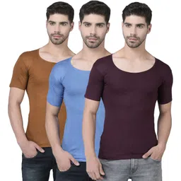 Pack of 3 Dollar Lehar Combed Cotton Men's Multicolour Vest Men Vest-picture-29