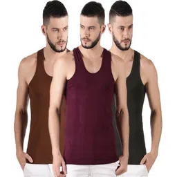 Pack of 3 Dollar Lehar Men Combed Cotton Round Neck Vest -Pack of 3- Colour may Vary Men Vest-picture-23