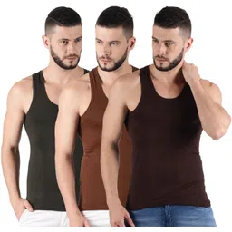 Pack of 3 Dollar Lehar Men Combed Cotton Round Neck Vest -Pack of 3- Colour may Vary Men Vest-picture-12