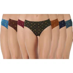 Pack of 7 Dollar Lehar Super Combed Cotton Women's Printed Solid Panty Women Hipster Multicolor Panty-image-6