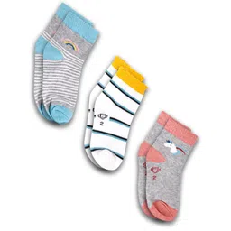 Dollar Socks Kids Pack Of 3 Assorted Patterned Cotton Ankle-Length Socks-picture-40