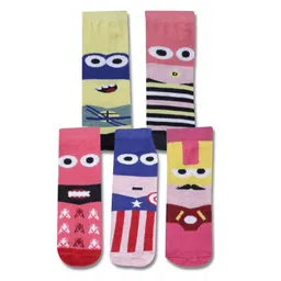Dollar Socks Kids Pack Of 5 Assorted Above-Ankle Length Socks-picture-34