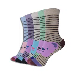 Dollar Socks Kids Pack Of 5 Assorted Patterned Cotton Calf-Length Socks-picture-41