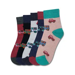 Dollar Socks Kids Pack Of 5 Assorted Patterned Cotton Calf Length Socks-picture-22