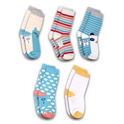 Dollar Socks Kids Pack Of 5 Assorted Patterned Cotton Calf -Length Socks-picture-17