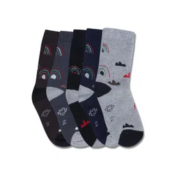Dollar Socks Kids Pack Of 5 Cotton Assorted Calf-Length Socks-picture-43