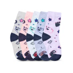 Dollar Socks Kids Pack Of 5 Cotton Assorted Calf Length Socks-picture-12