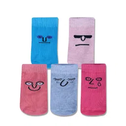 Dollar Socks Kids Pack Of 5 Patterned Assorted Cotton Calf Length Socks-picture-25